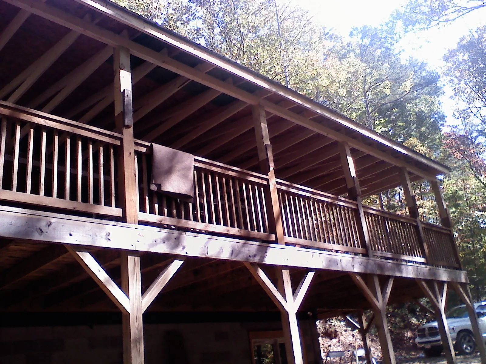 Timber framing under a new elevated porch and deck — Roof Leak Repair in Stockdale by Roofing Brothers